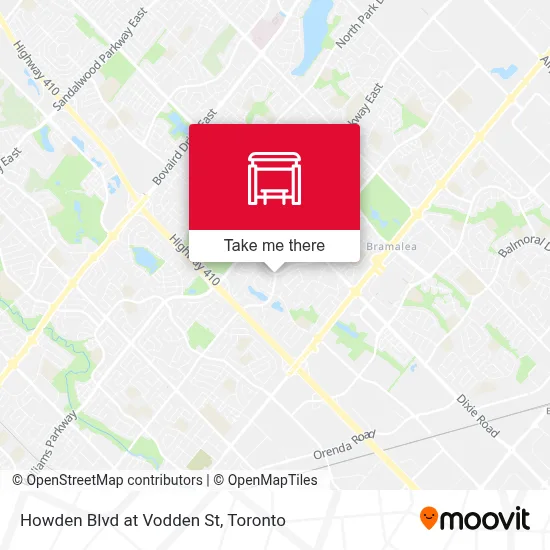 Howden Blvd at Vodden St map