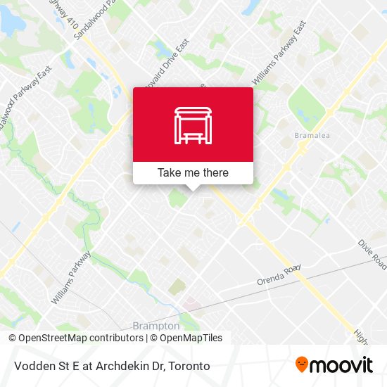 Vodden St E at Archdekin Dr map