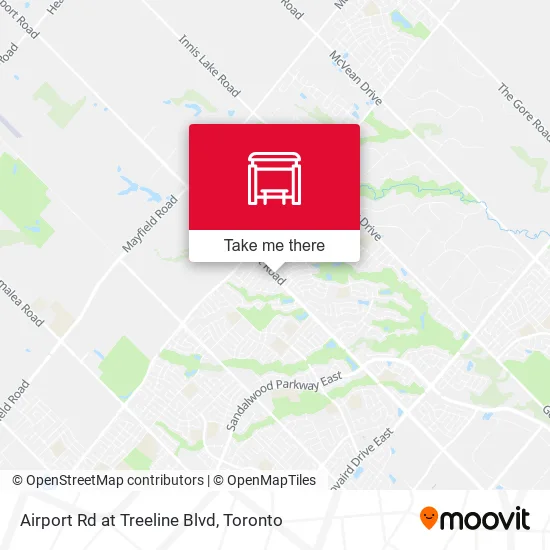Airport Rd at Treeline Blvd map
