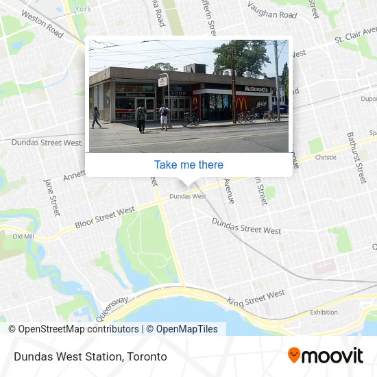 Dundas West Station map
