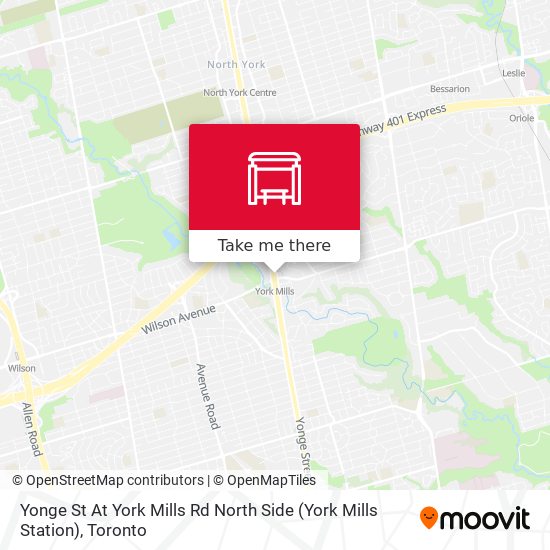 Yonge St At York Mills Rd North Side (York Mills Station) plan