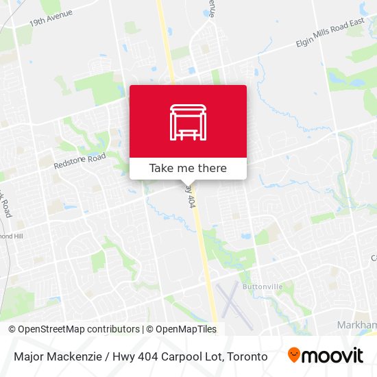 Major Mackenzie / Hwy 404 Carpool Lot map