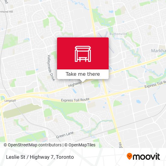 Leslie St / Highway 7 map