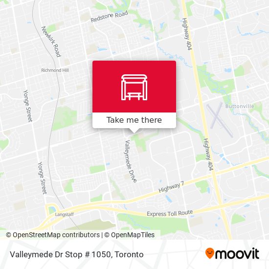 Valleymede Dr Stop # 1050 map