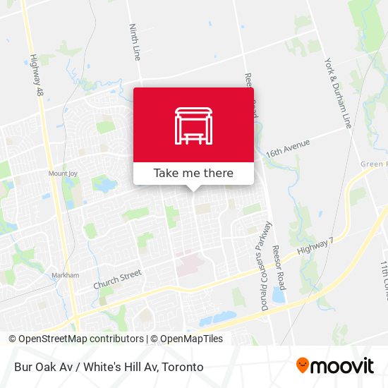 Bur Oak Av / White's Hill Av map