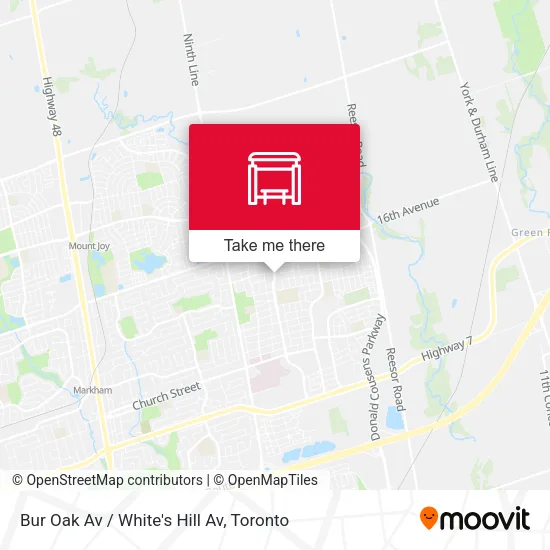 Bur Oak Av / White's Hill Av map
