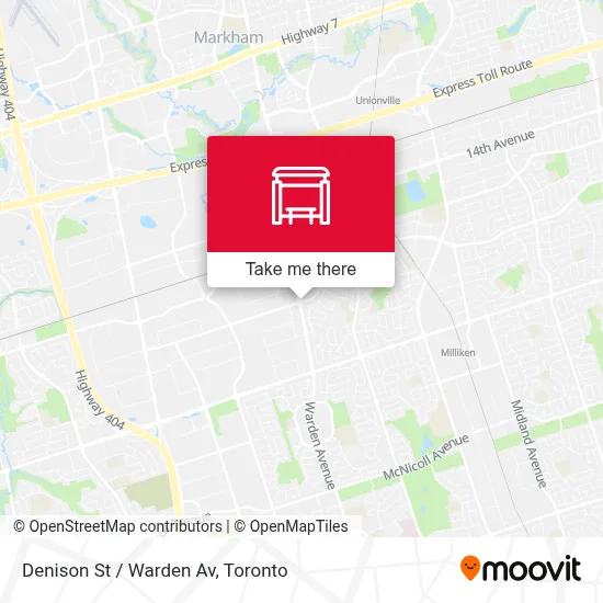 Denison St / Warden Av map