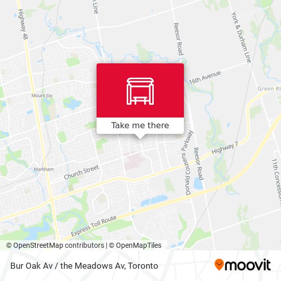 Bur Oak Av / the Meadows Av map