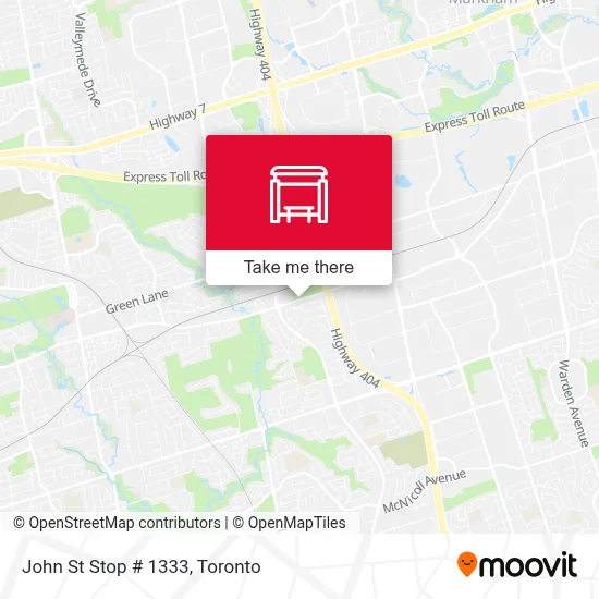 John St Stop # 1333 map