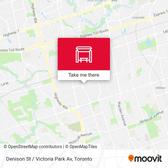 Denison St / Victoria Park Av map