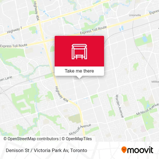 Denison St / Victoria Park Av map