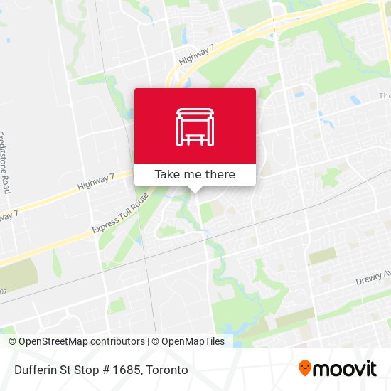 Dufferin St Stop # 1685 map