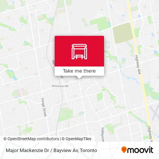 Major Mackenzie Dr / Bayview Av map