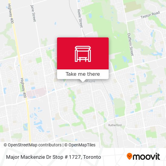 Major Mackenzie Dr Stop # 1727 map