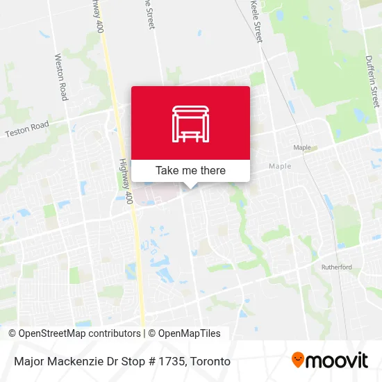 Major Mackenzie Dr Stop # 1735 map