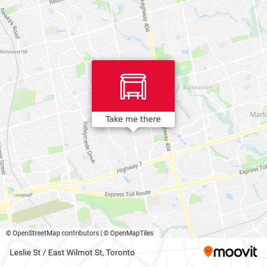 Leslie St / East Wilmot St map