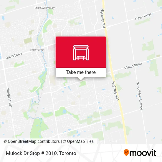 Mulock Dr Stop # 2010 map