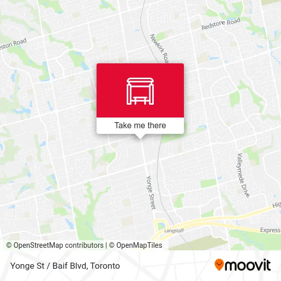 Yonge St / Baif Blvd map