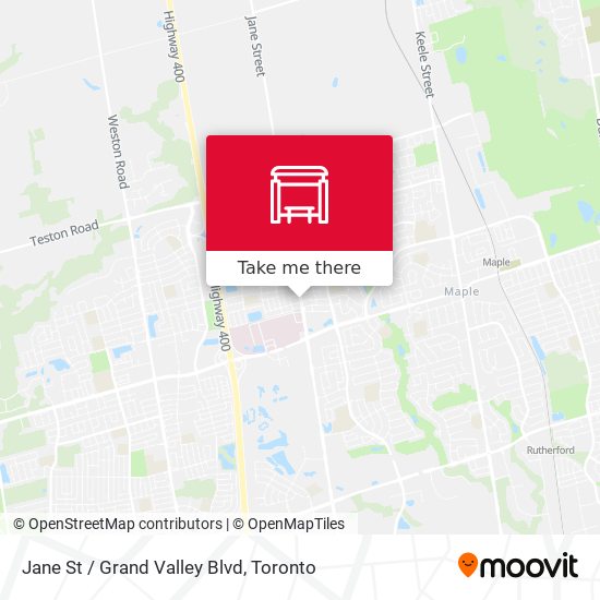 Jane St / Grand Valley Blvd map