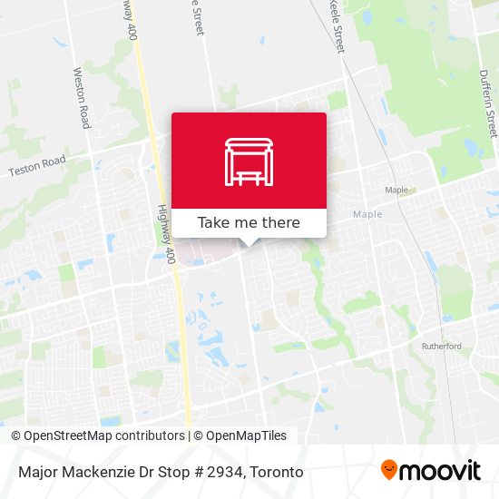 Major Mackenzie Dr Stop # 2934 map