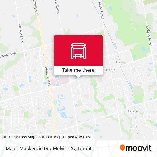Major Mackenzie Dr / Melville Av map