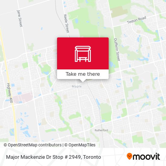 Major Mackenzie Dr Stop # 2949 map
