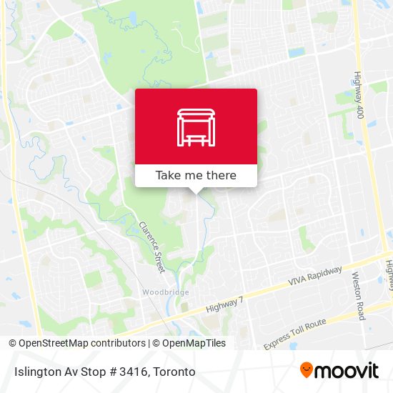 Islington Av Stop # 3416 map