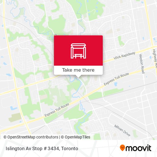 Islington Av Stop # 3434 map