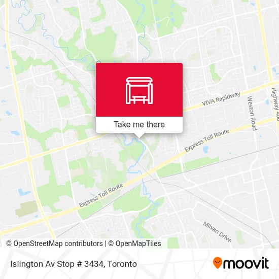Islington Av Stop # 3434 map