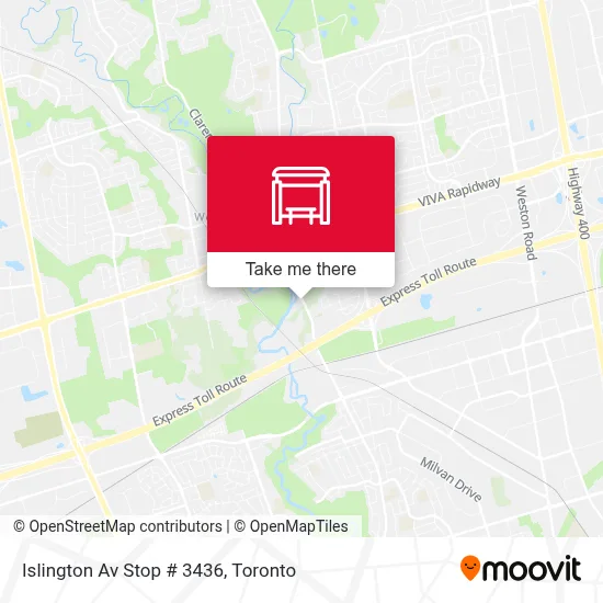 Islington Av Stop # 3436 map