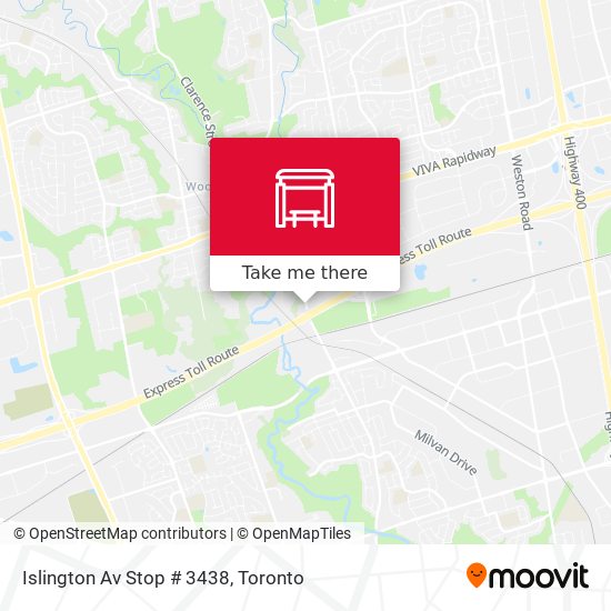 Islington Av Stop # 3438 map