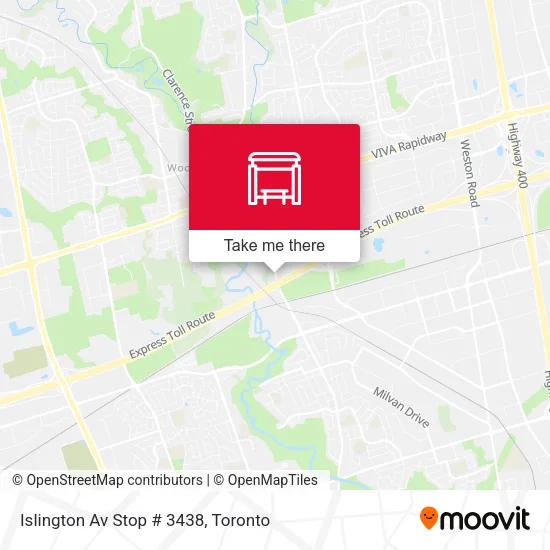 Islington Av Stop # 3438 map
