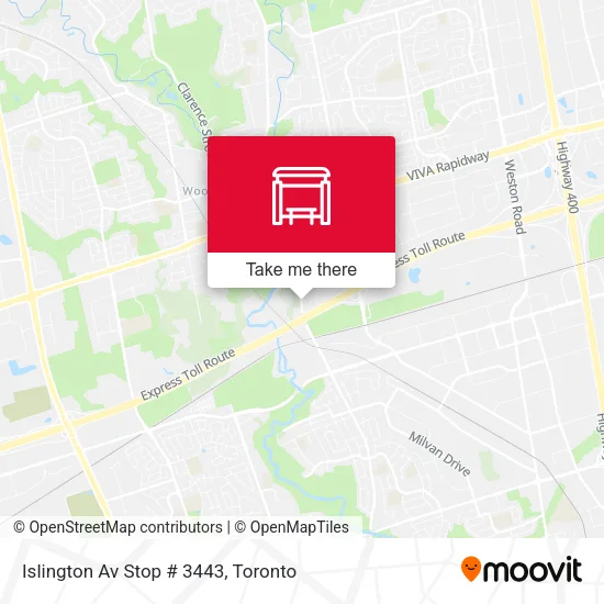 Islington Av Stop # 3443 map