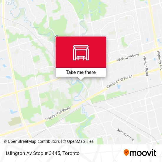 Islington Av Stop # 3445 map