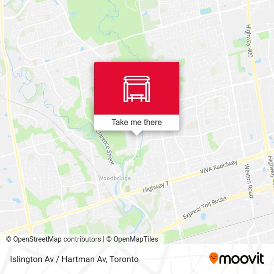 Islington Av / Hartman Av map