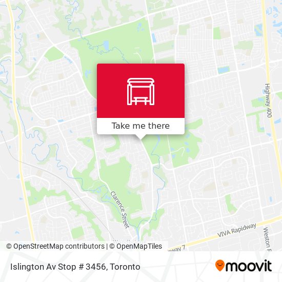 Islington Av Stop # 3456 map