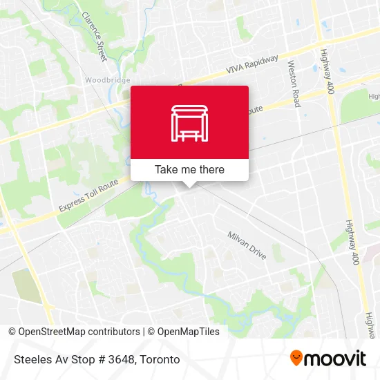 Steeles Av Stop # 3648 map