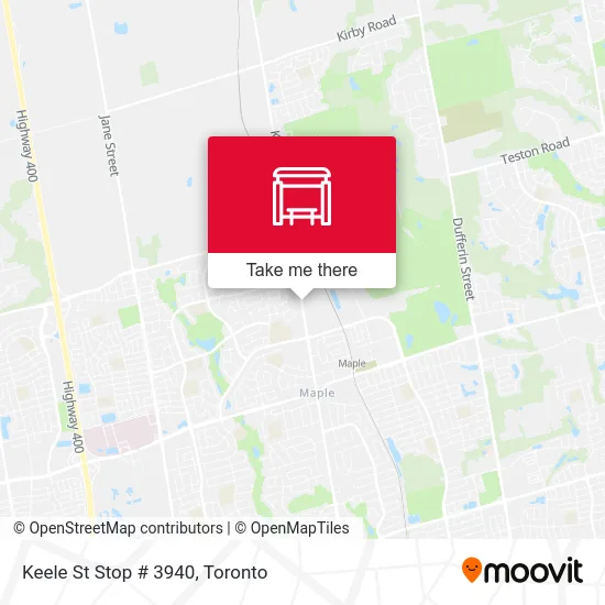 Keele St Stop # 3940 map