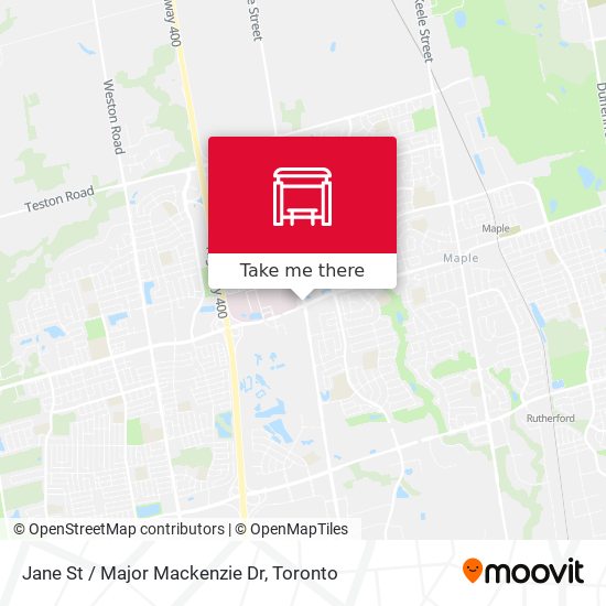 Jane St / Major Mackenzie Dr map