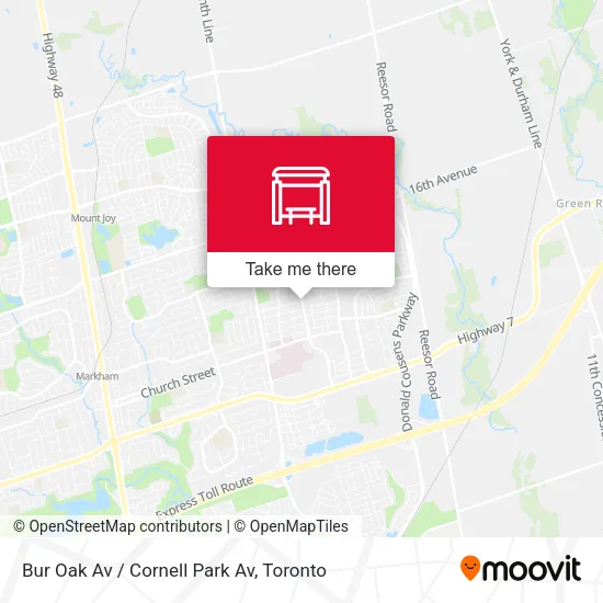 Bur Oak Av / Cornell Park Av map