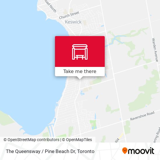 The Queensway / Pine Beach Dr map