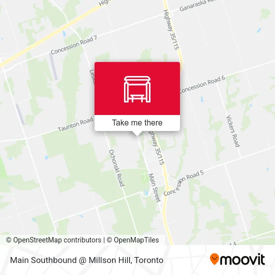 Main Southbound @ Millson Hill map