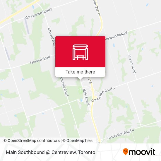 Main Southbound @ Centreview map