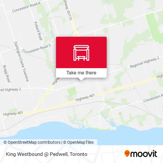King Westbound @ Pedwell map