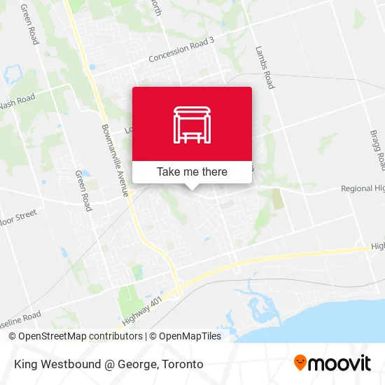 King Westbound @ George map