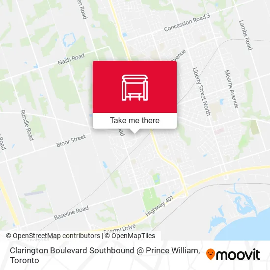 Clarington Boulevard Southbound @ Prince William map