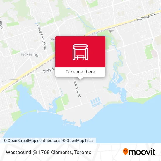 Westbound @ 1768 Clements map