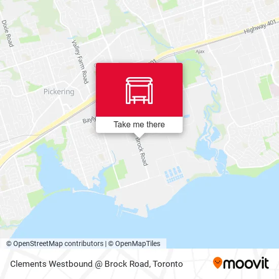 Clements Westbound @ Brock Road map