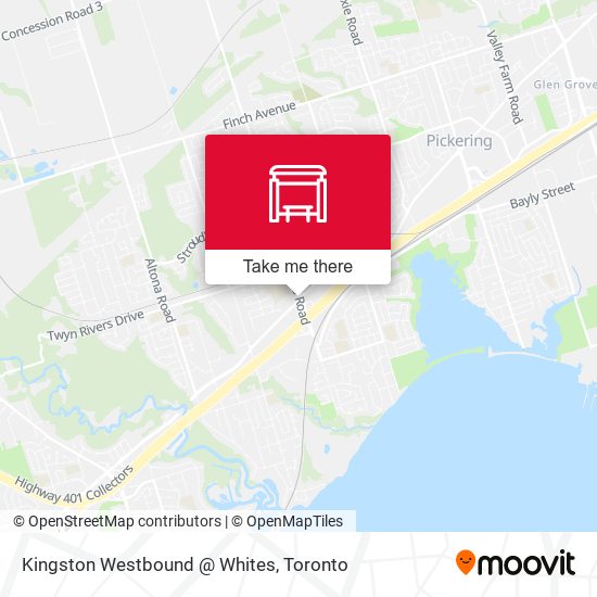 Kingston Westbound @ Whites map