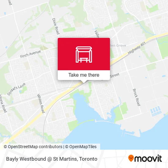 Bayly Westbound @ St Martins map